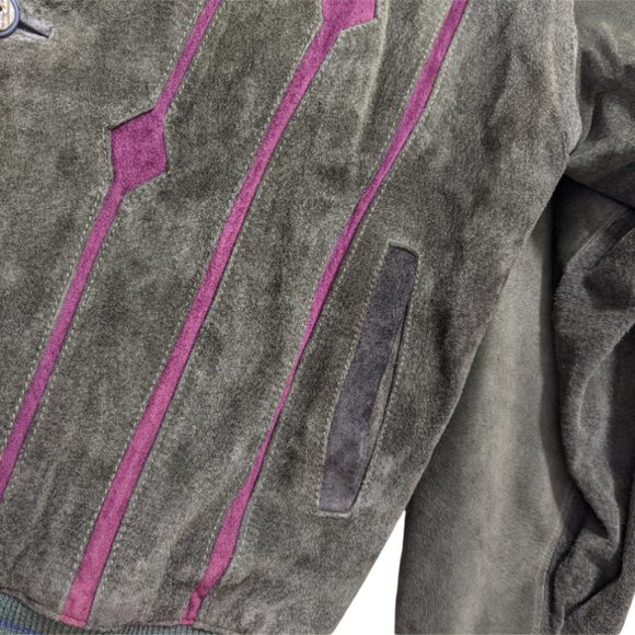 Men's Vintage Sheepskin Cardigan Brown & Red Confeccion Cuni, SA Made in Spain - Picture 9 of 15